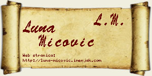 Luna Mićović vizit kartica